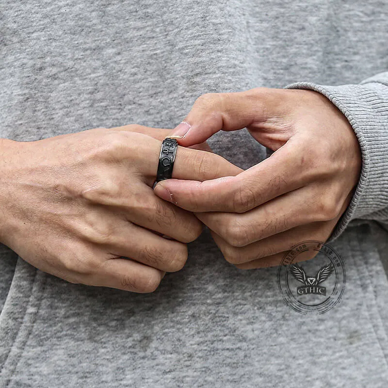 Egyptian Symbols Ankh Stainless Steel Spinner Ring sold by GTHIC product image thumbnail 2