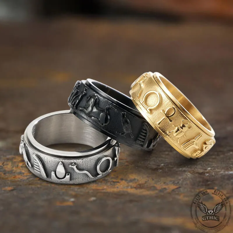 Egyptian Symbols Ankh Stainless Steel Spinner Ring sold by GTHIC