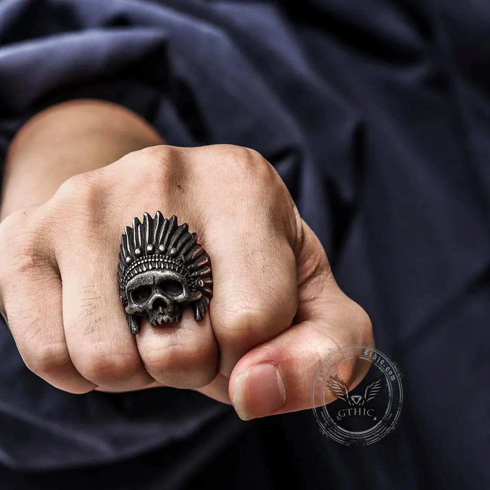 Indian Chief Stainless Steel Skull Ring sold by GTHIC product image thumbnail 2