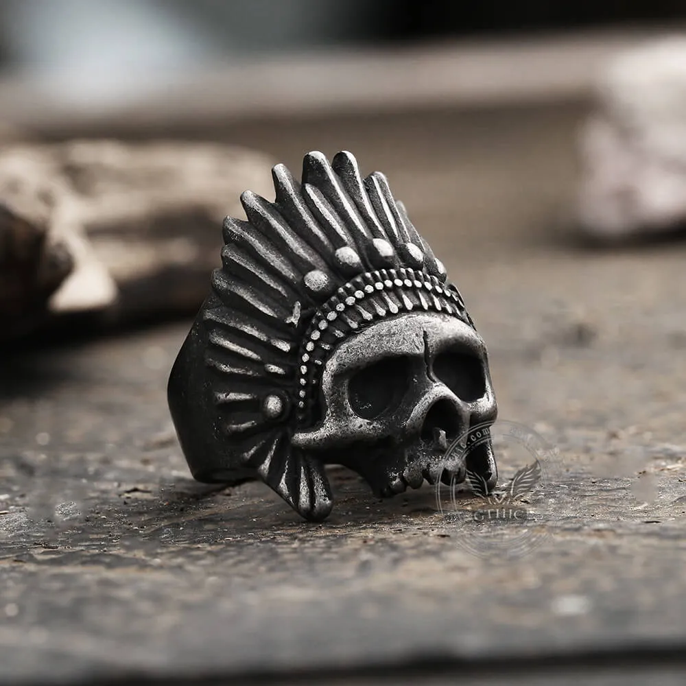 Indian Chief Stainless Steel Skull Ring sold by GTHIC product image thumbnail 5