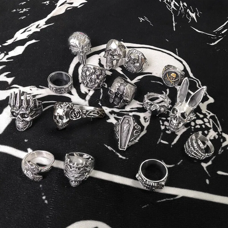 16 Skull Rings Set sold by GTHIC product image thumbnail 4