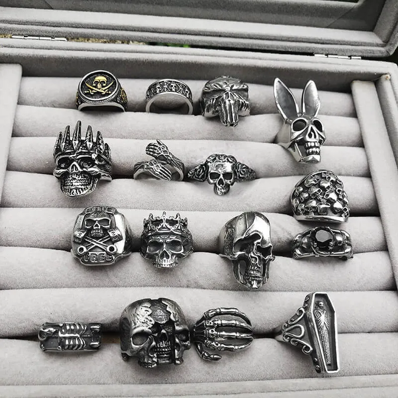 16 Skull Rings Set sold by GTHIC