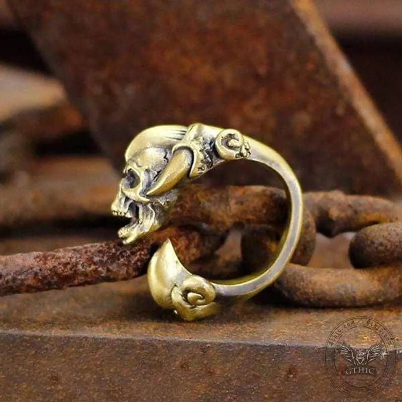 Dark Gothic Paw Brass Skull Ring sold by GTHIC product image thumbnail 2
