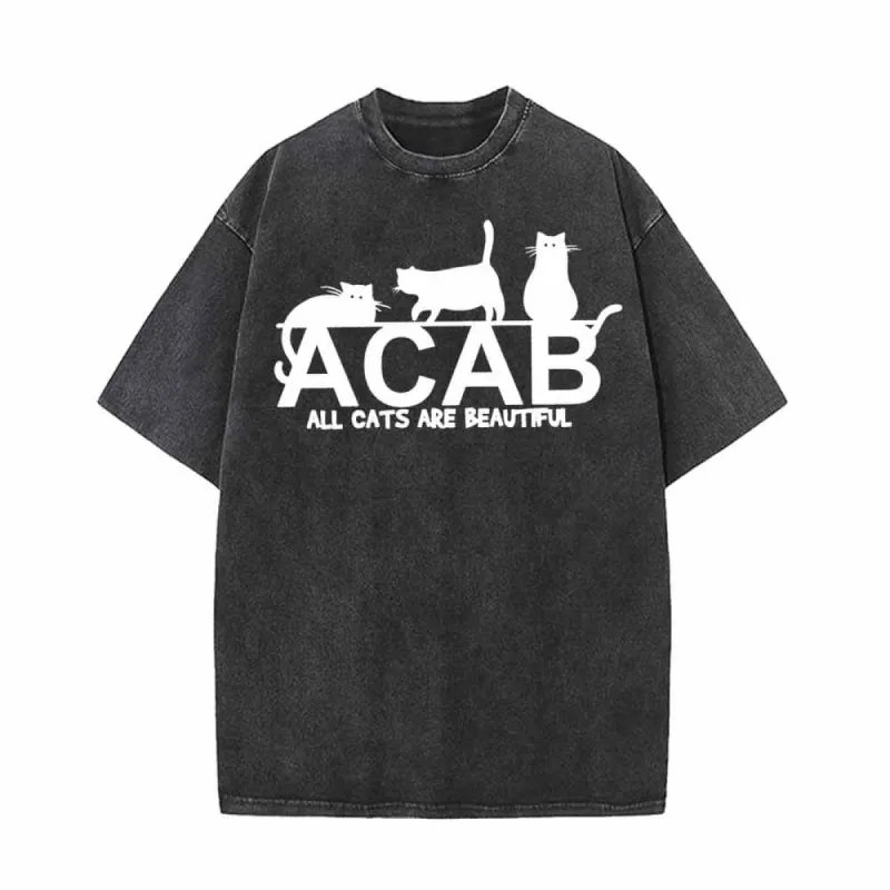 ACAB All Cats Are Beautiful Vintage Washed T-shirt sold by GTHIC