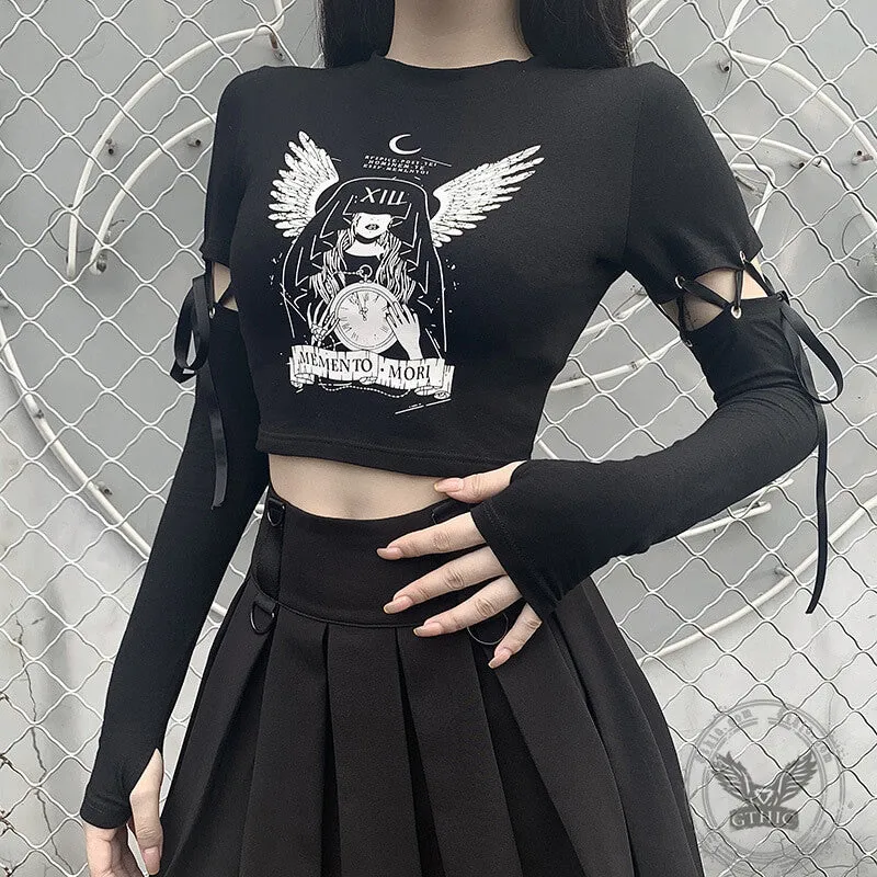 Witch Printed Crew Neck Polyester Gothic T-Shirt sold by GTHIC