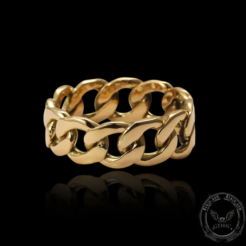 Punk Cuban Chain 18k Gold Ring sold by GTHIC product image thumbnail 3