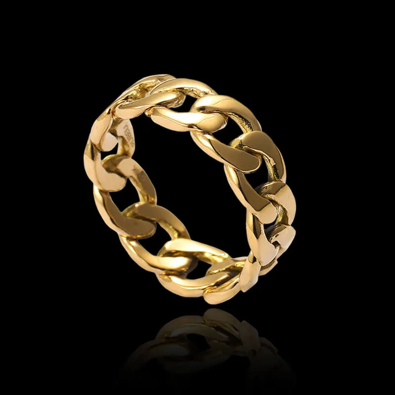 Punk Cuban Chain 18k Gold Ring sold by GTHIC