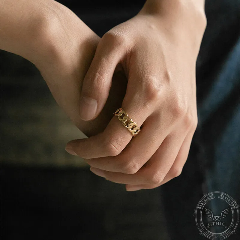 Punk Cuban Chain 18k Gold Ring sold by GTHIC product image thumbnail 2