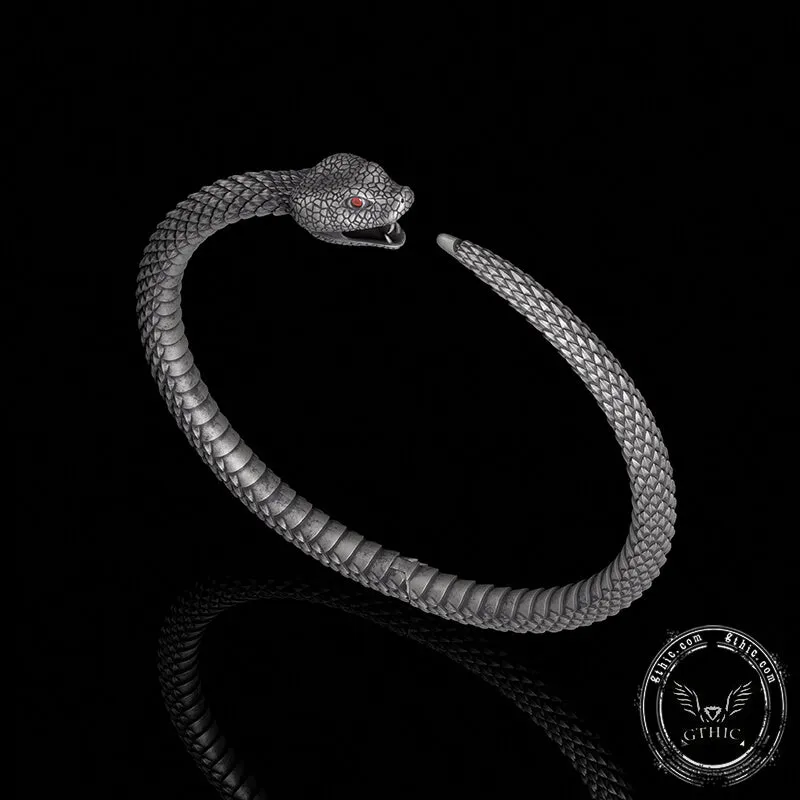 Ouroboros Symbol Sterling Silver Snake Bracelet sold by GTHIC product image thumbnail 3