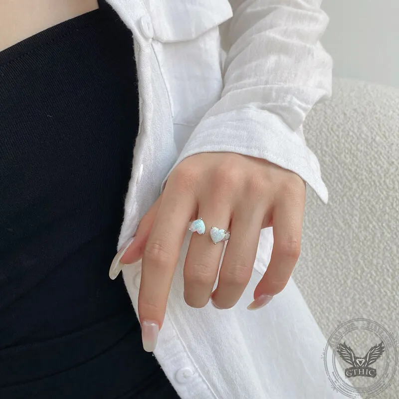 Heart Opal Sterling Silver Adjustable Ring sold by GTHIC product image thumbnail 2