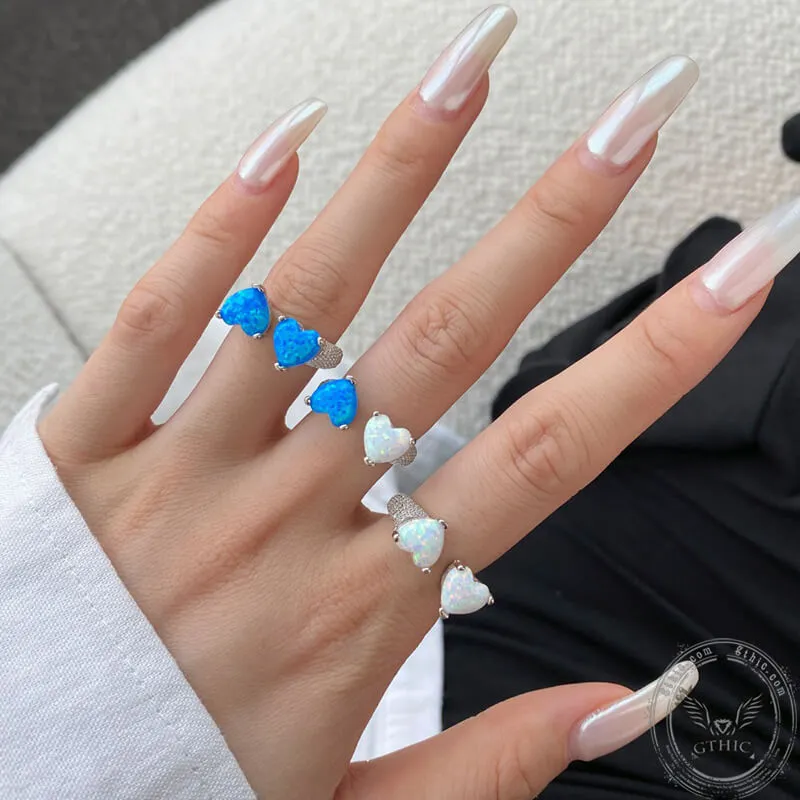 Heart Opal Sterling Silver Adjustable Ring sold by GTHIC product image thumbnail 3