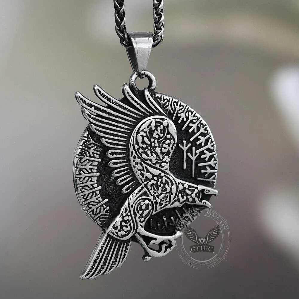 Nordic Raven Stainless Steel Viking Pendant sold by GTHIC