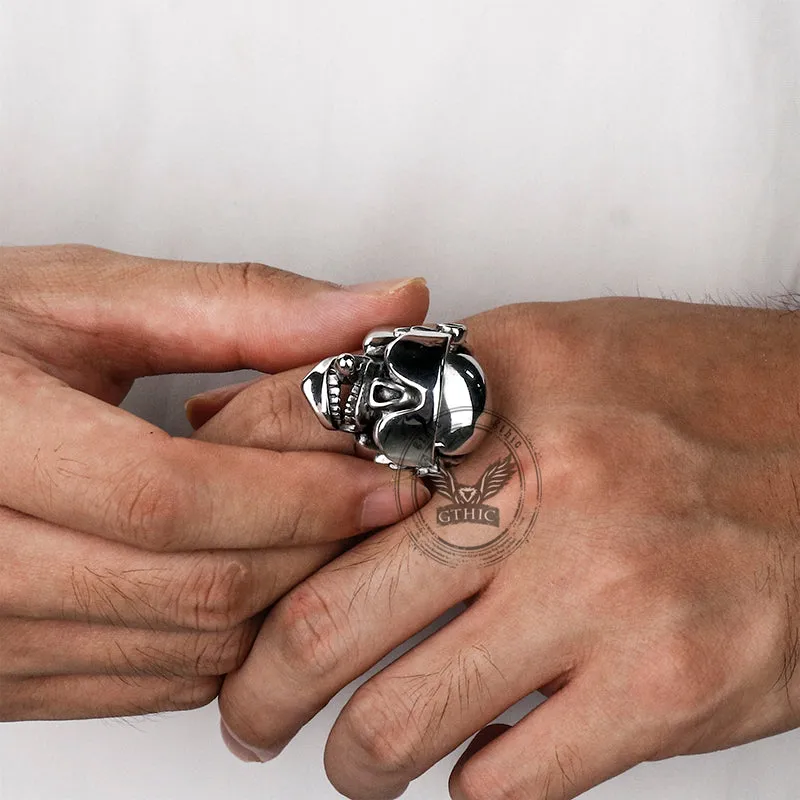 Vintage Goggles Skull Stainless Steel Ring sold by GTHIC product image thumbnail 2