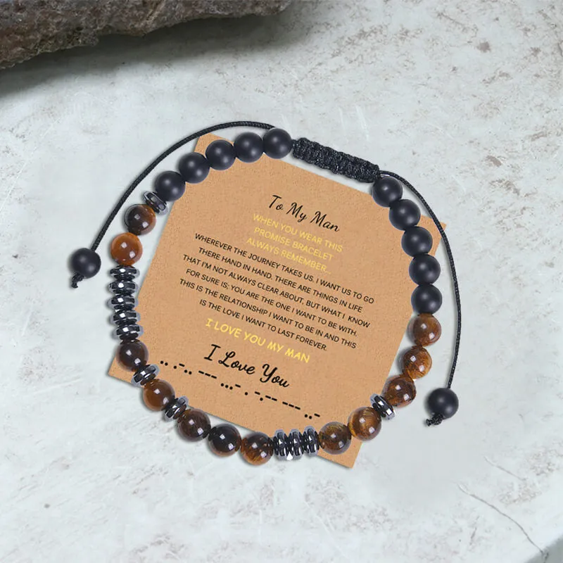 To My Man I Love You Morse Code Bracelet sold by GTHIC product image thumbnail 3