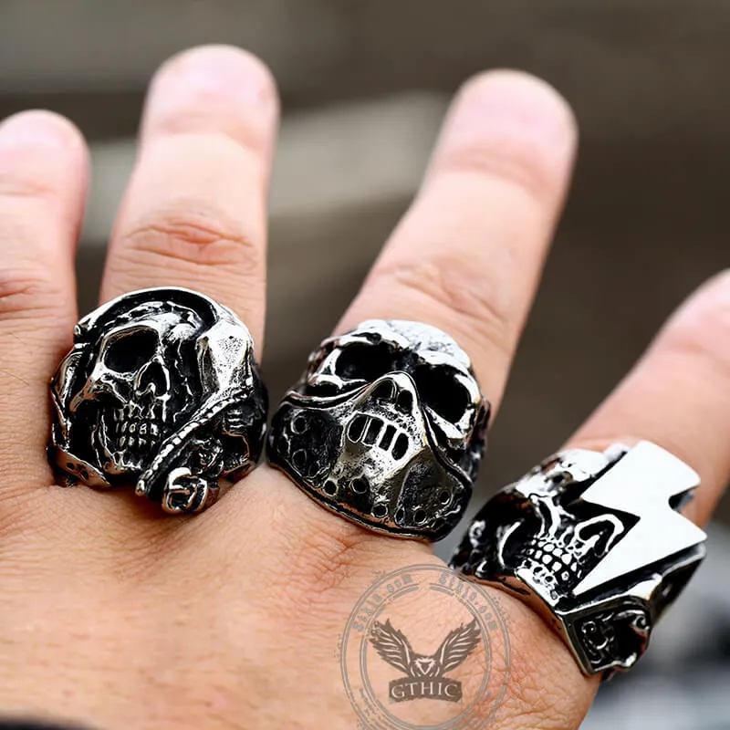 Lightning Skull Stainless Steel Biker Ring sold by GTHIC product image thumbnail 2