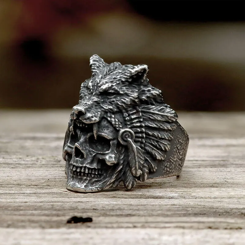 Wolf Head Stainless Steel Skull Ring sold by GTHIC