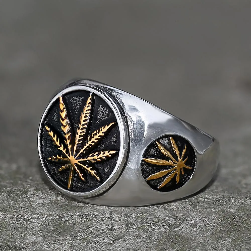 Hemp Leaf Stainless Steel Ring sold by GTHIC product image thumbnail 3