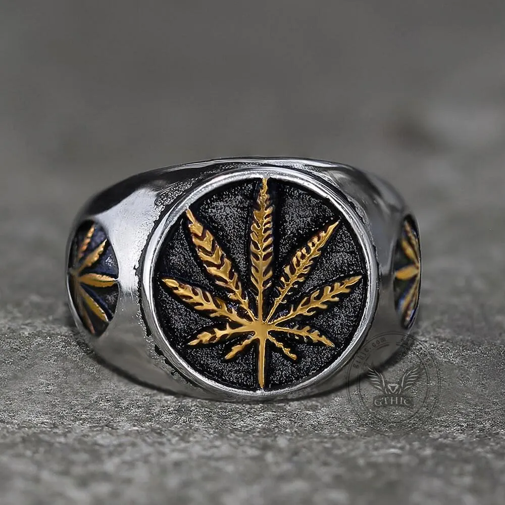 Hemp Leaf Stainless Steel Ring sold by GTHIC