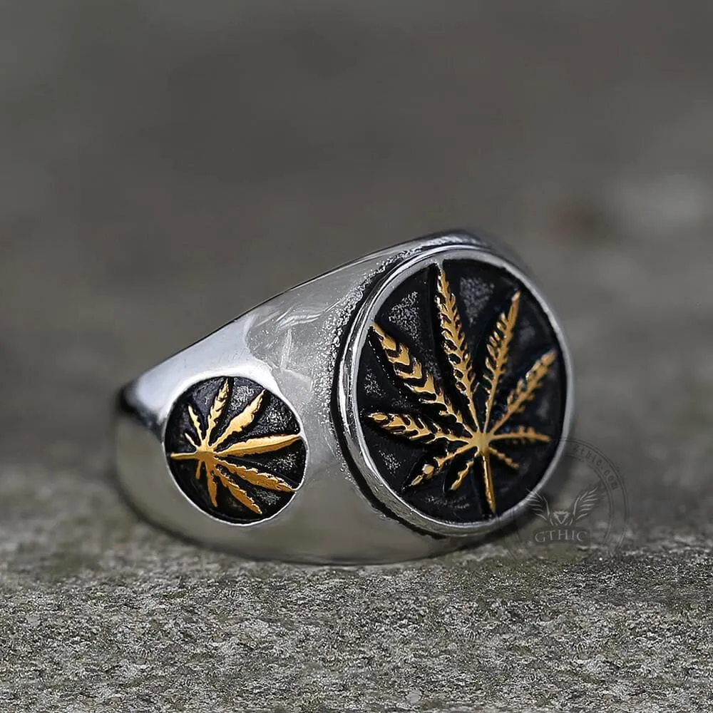 Hemp Leaf Stainless Steel Ring sold by GTHIC product image thumbnail 4