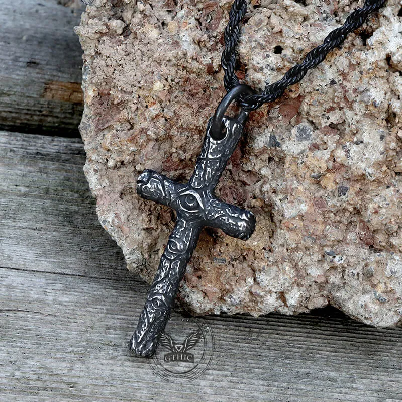 Vintage Evil Eye Cross Stainless Steel Pendant sold by GTHIC product image thumbnail 4