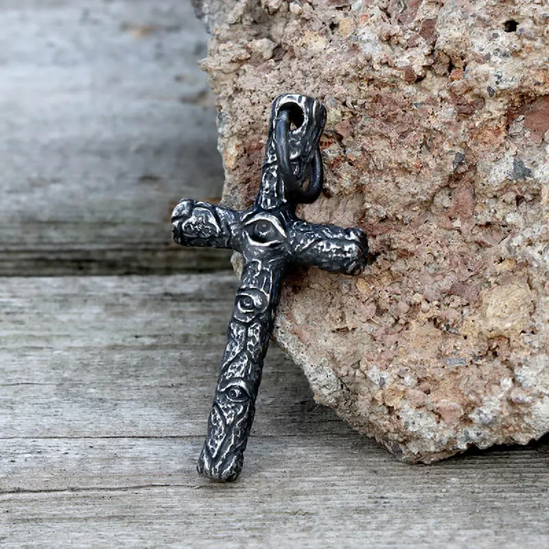 Vintage Evil Eye Cross Stainless Steel Pendant sold by GTHIC