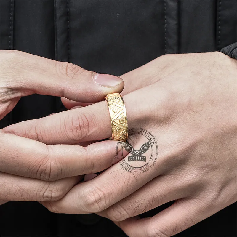 Pyramid Eye of Providence Stainless Steel Spinner Ring sold by GTHIC product image thumbnail 2