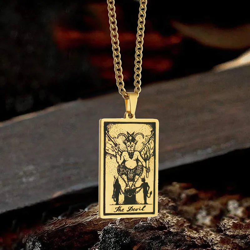 The Devil Major Arcana Tarot Stainless Steel Necklace sold by GTHIC product image thumbnail 2