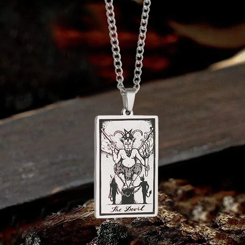 The Devil Major Arcana Tarot Stainless Steel Necklace sold by GTHIC