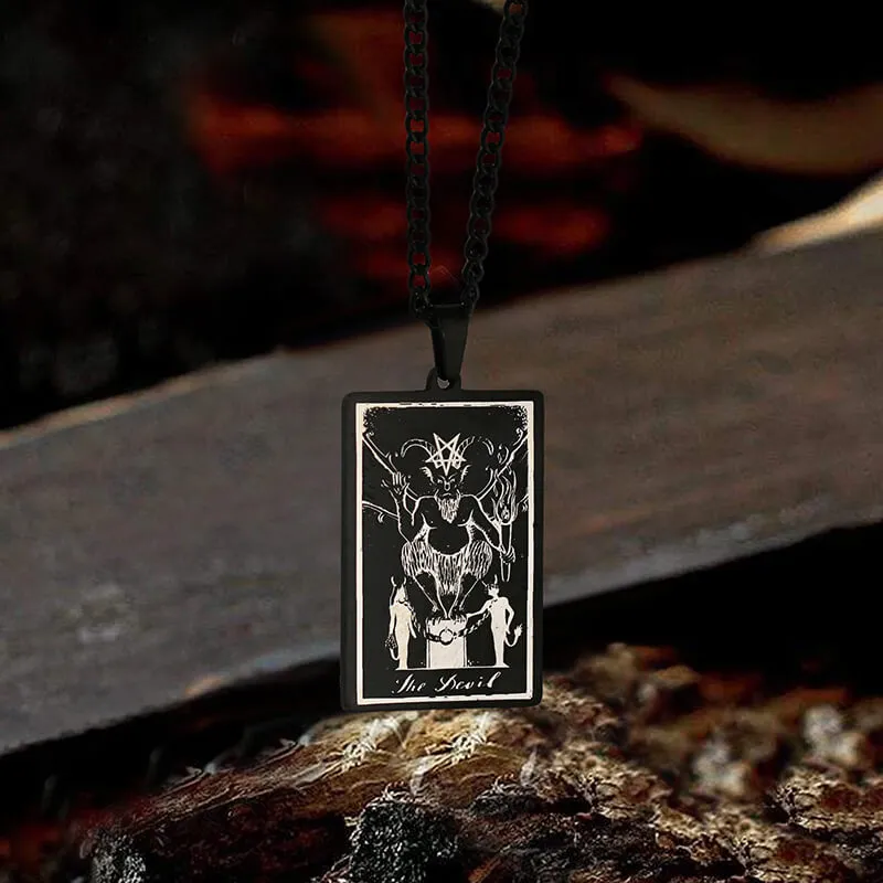 The Devil Major Arcana Tarot Stainless Steel Necklace sold by GTHIC product image thumbnail 3