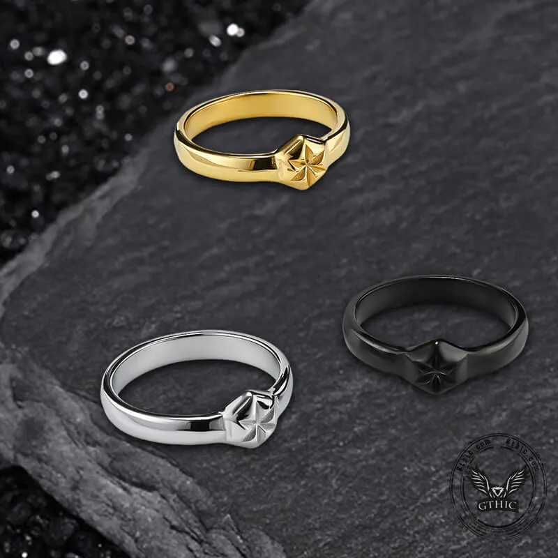 Simple Hexagon Flower Stainless Steel Ring sold by GTHIC