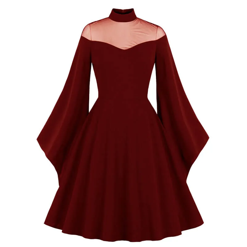 Gothic Mesh Patchwork Flared Sleeve Dress sold by GTHIC product image thumbnail 2