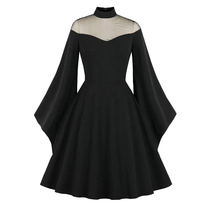 Gothic Mesh Patchwork Flared Sleeve Dress sold by GTHIC product image thumbnail 3