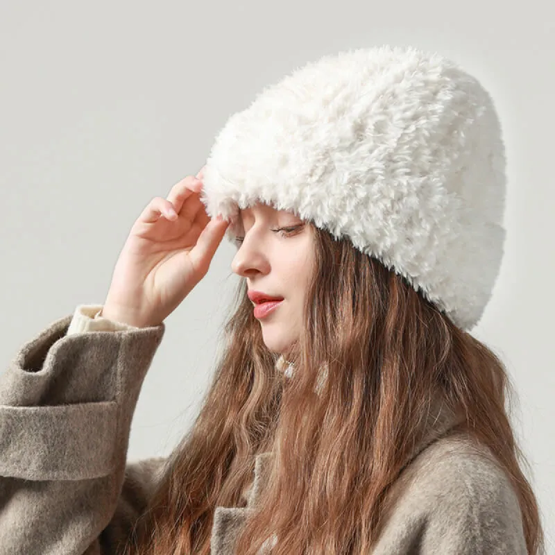 Solid Color Fluffy Beanie Hat sold by GTHIC