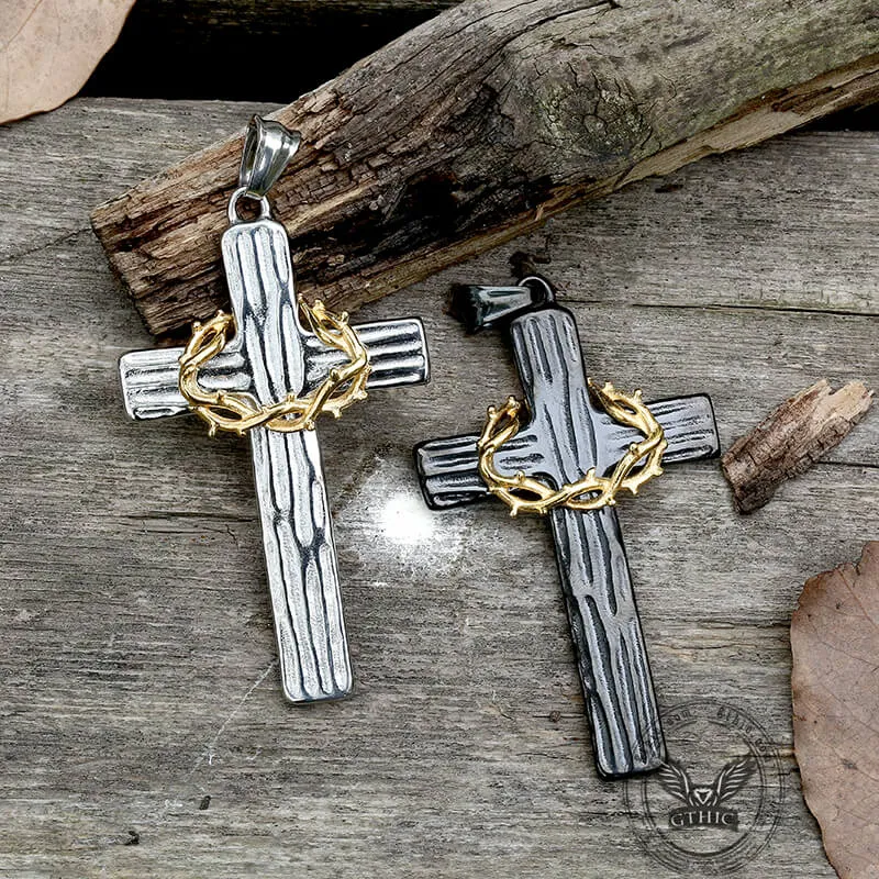 Thorn Cross Stainless Steel Christian Pendant sold by GTHIC product image thumbnail 5