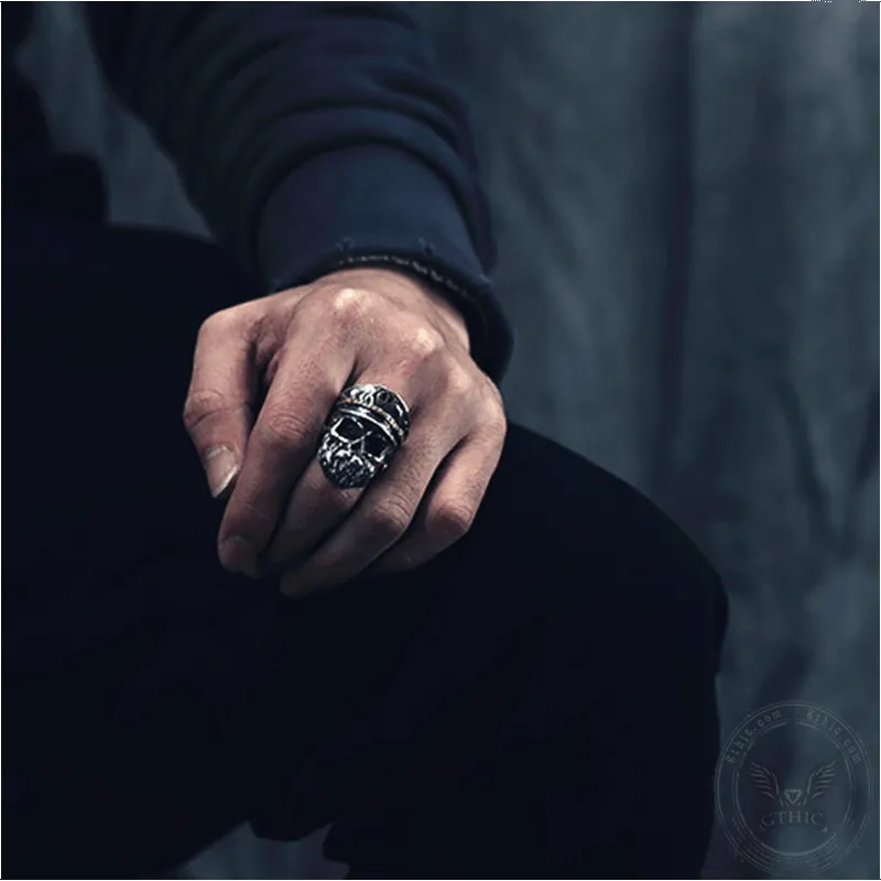 Navy Captain Sterling Silver Skull Ring sold by GTHIC product image thumbnail 2