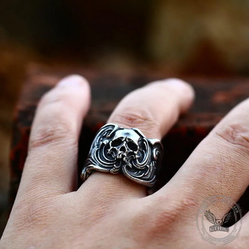 Vintage Spindrift Stainless Steel Skull Ring sold by GTHIC product image thumbnail 3