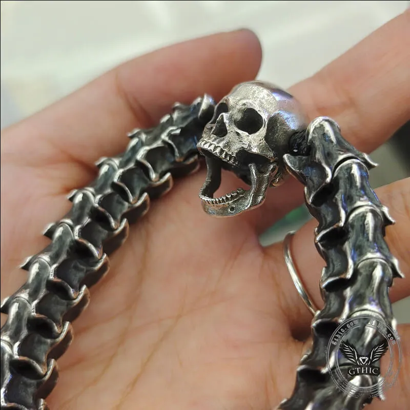 Vintage Skull Snake Bone Sterling Silver Adjustable Bracelet sold by GTHIC product image thumbnail 4