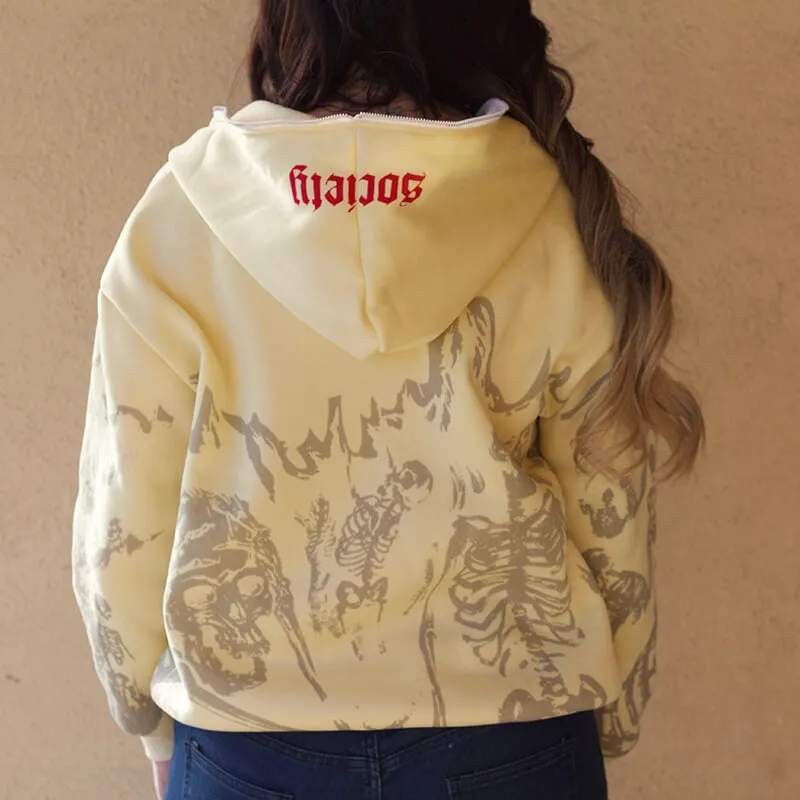 Crazy Skeleton Polyester skull Hoodie Coat sold by GTHIC product image thumbnail 4