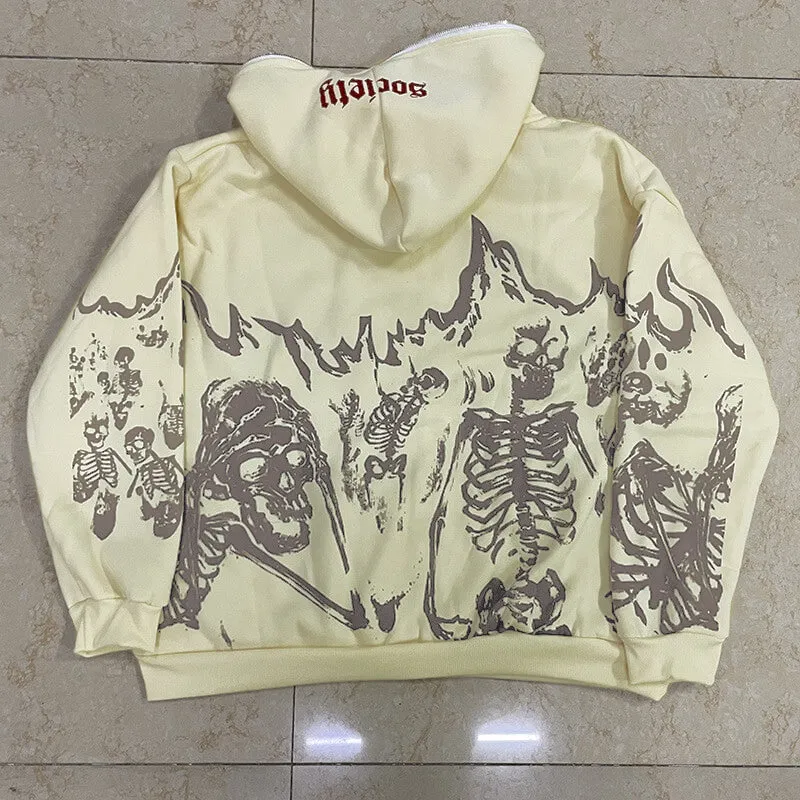 Crazy Skeleton Polyester skull Hoodie Coat sold by GTHIC product image thumbnail 5