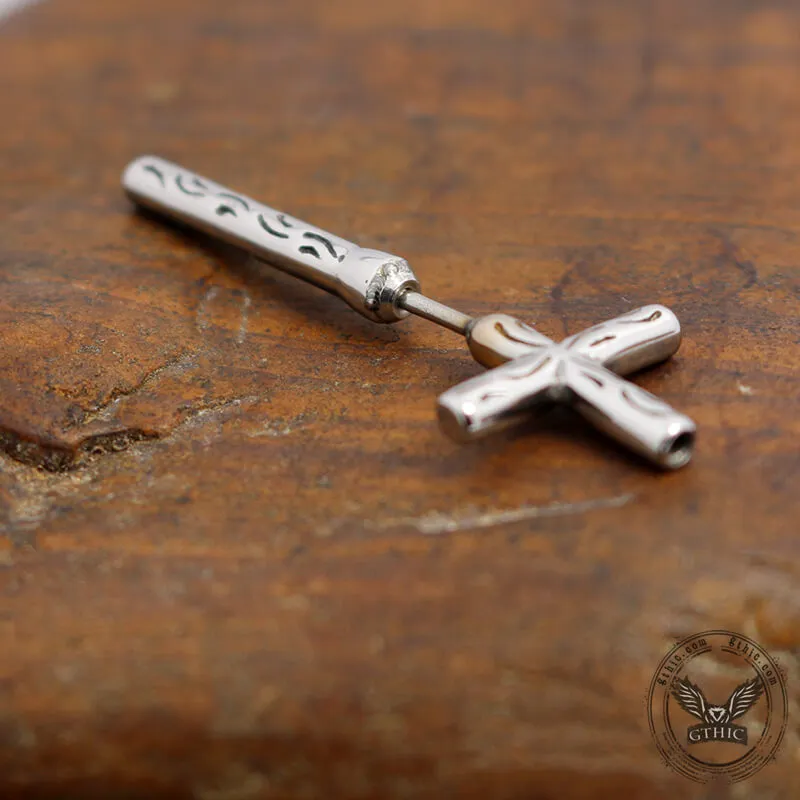 Punk Stainless Steel Cross Stud Earrings sold by GTHIC product image thumbnail 5