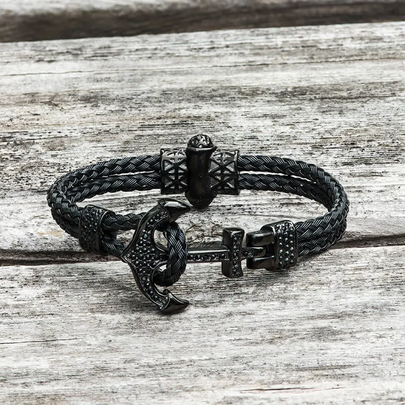 Anchor Design Stainless Steel Braided Bracelet sold by GTHIC product image thumbnail 5
