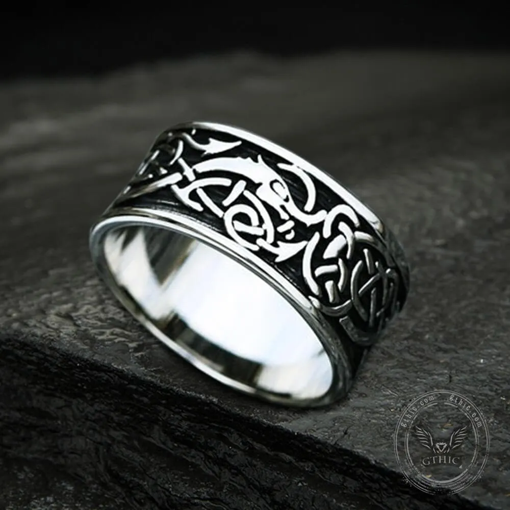 Dragon Head Celtic Knot Stainless Steel Viking Ring sold by GTHIC product image thumbnail 4