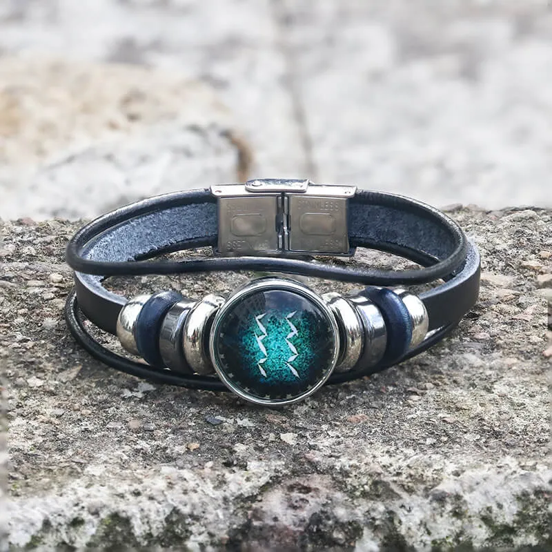 12 Constellation Multi-layer Leather Stainless Steel Bracelet sold by GTHIC product image thumbnail 3