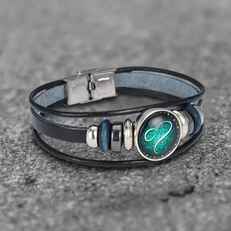 12 Constellation Multi-layer Leather Stainless Steel Bracelet sold by GTHIC product image thumbnail 5
