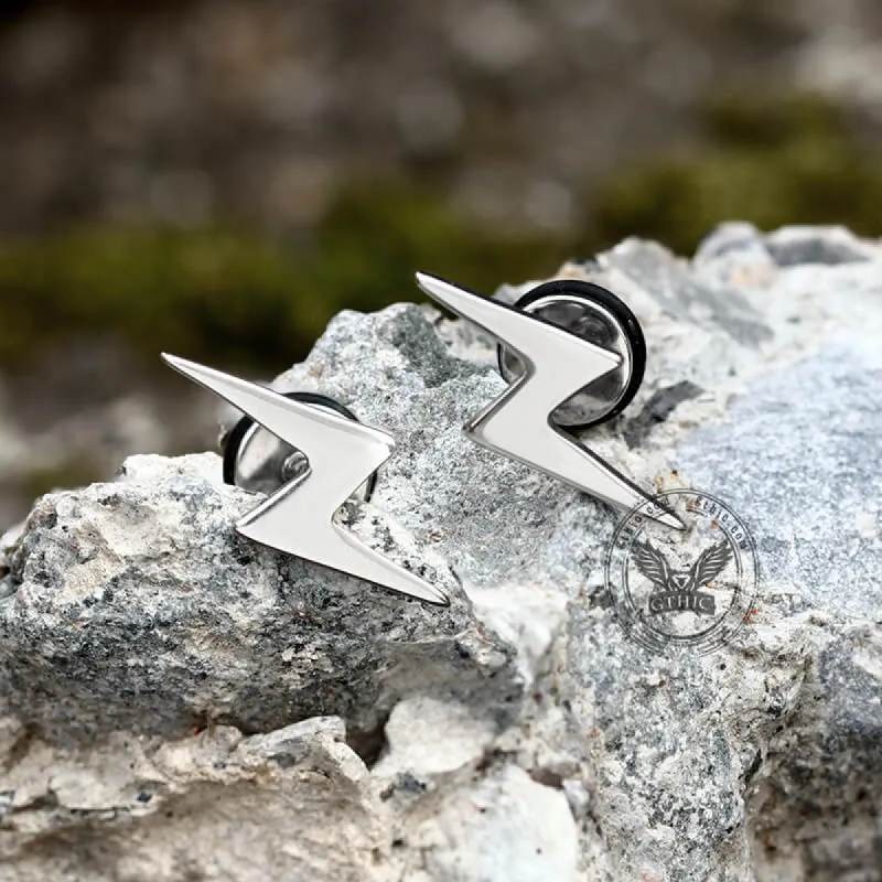 Lightning Stainless Steel Stud Earring sold by GTHIC