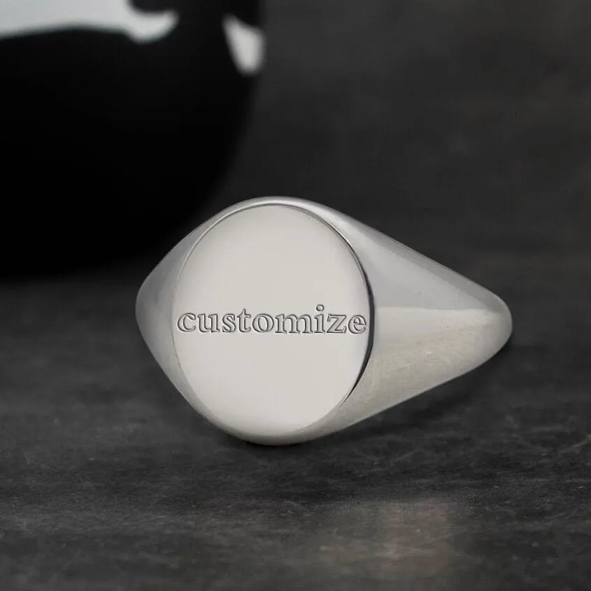 Personalized Sterling Silver Polished Round Ring sold by GTHIC