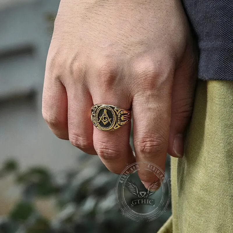 Freemasonry Symbol Stainless Steel Ring sold by GTHIC product image thumbnail 2