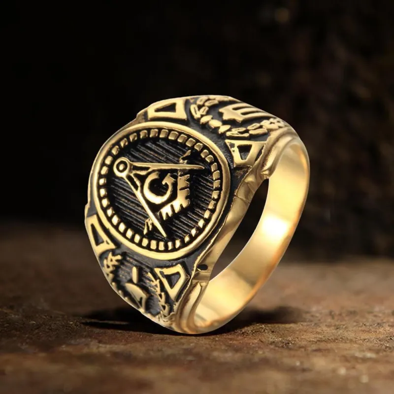 Freemasonry Symbol Stainless Steel Ring sold by GTHIC