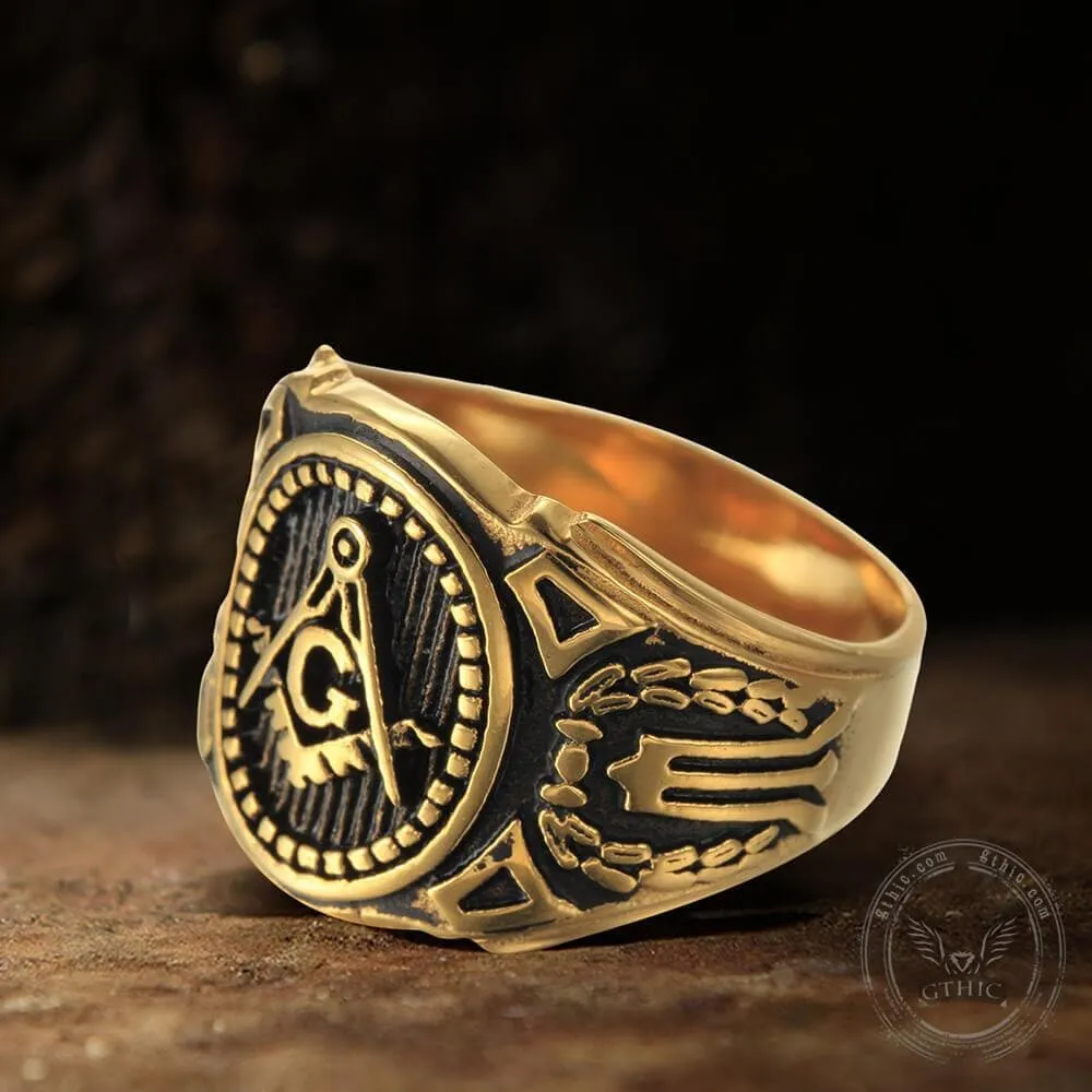 Freemasonry Symbol Stainless Steel Ring sold by GTHIC product image thumbnail 5