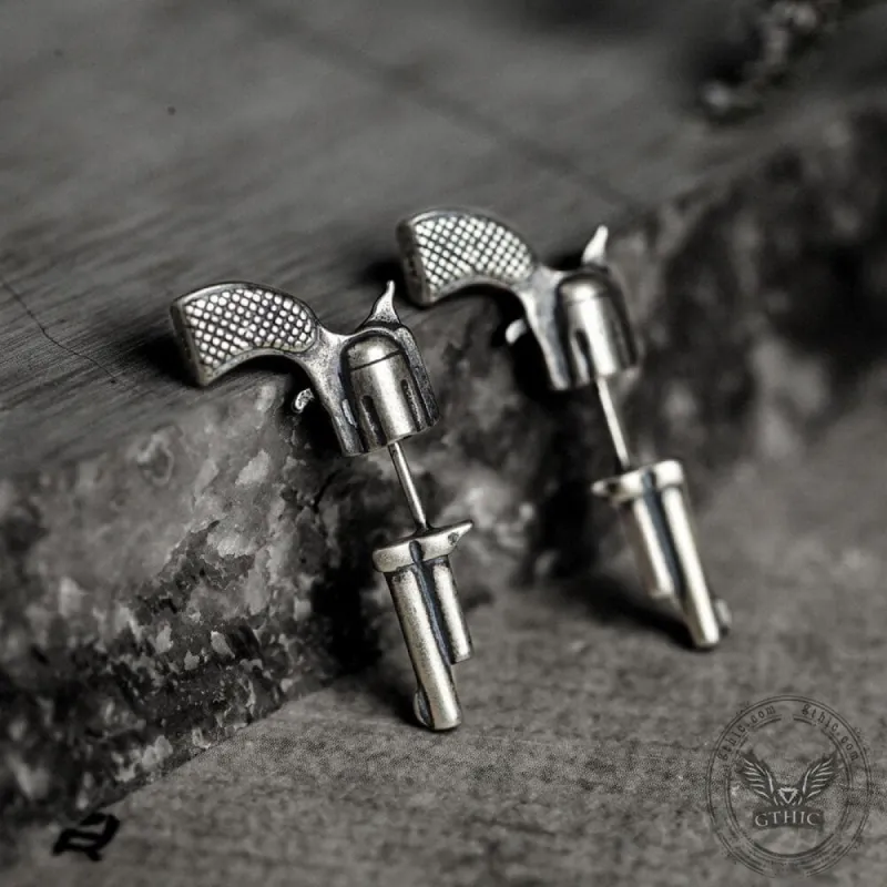 Pistol Sterling Silver Stud Earrings sold by GTHIC